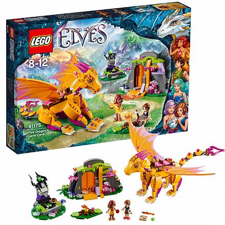 Lego Elves. Лего Эльфы. Лавовая пещера дракона огня 